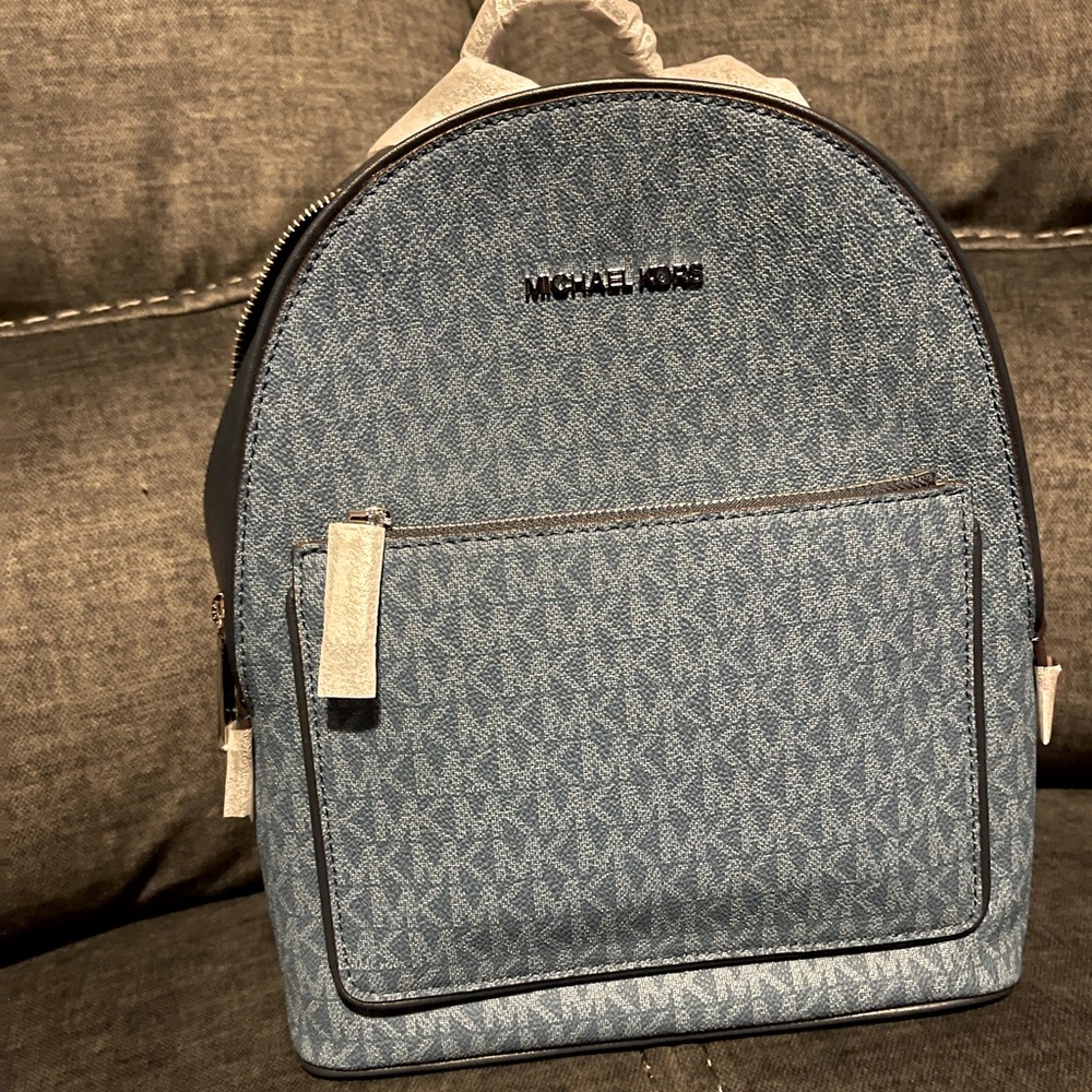 Michael Kors Adina Backpack Signature Dark Chambray Blue
